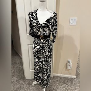 SOLD - H&M Midi Black & White Dress